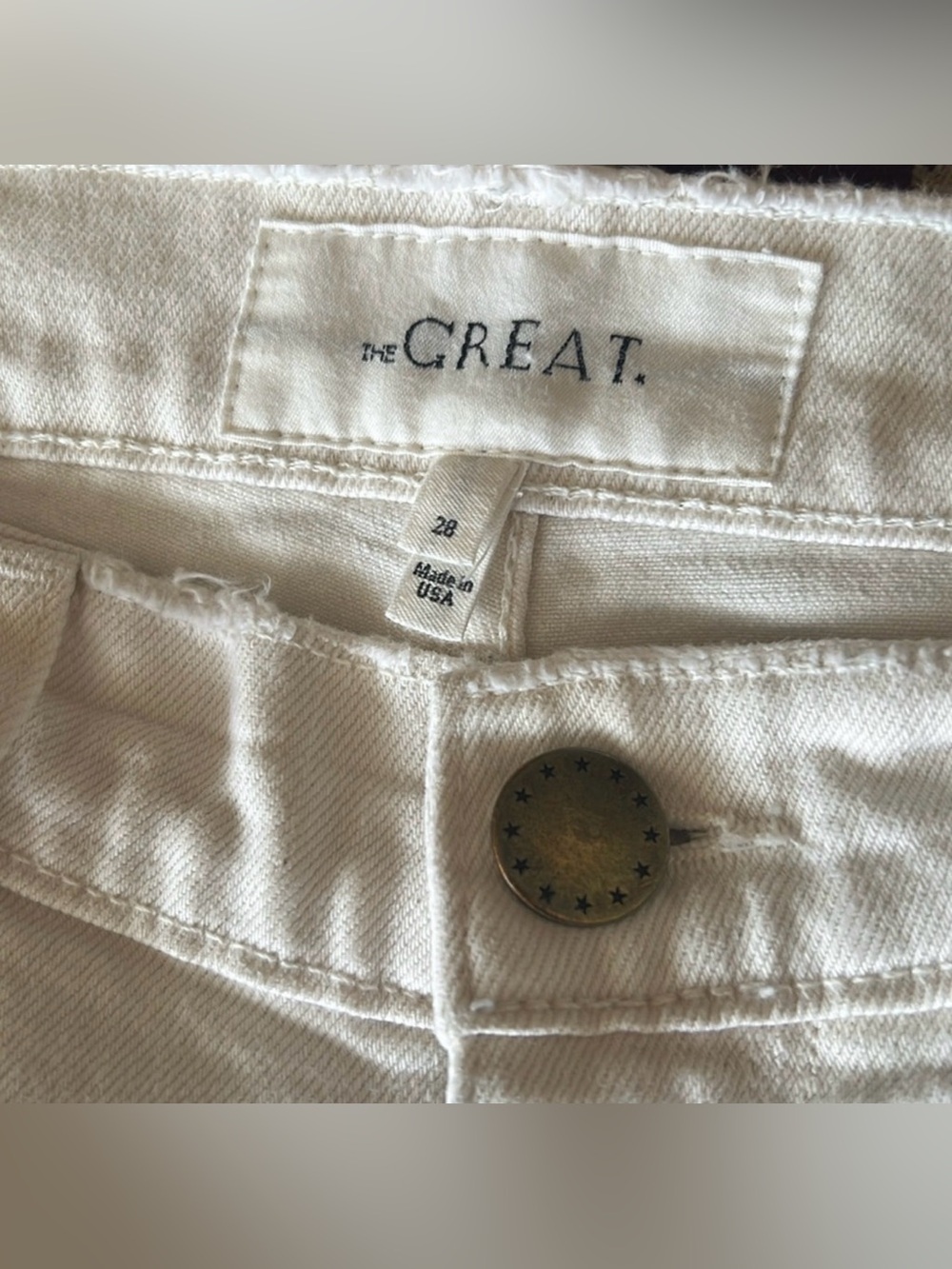 THE GREAT. Rider Off-White Denim Jeans Size 28